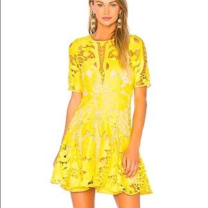 NWT Thurley Hollyhock Lace Mini Dress Daffodil Yellow Size AU 6